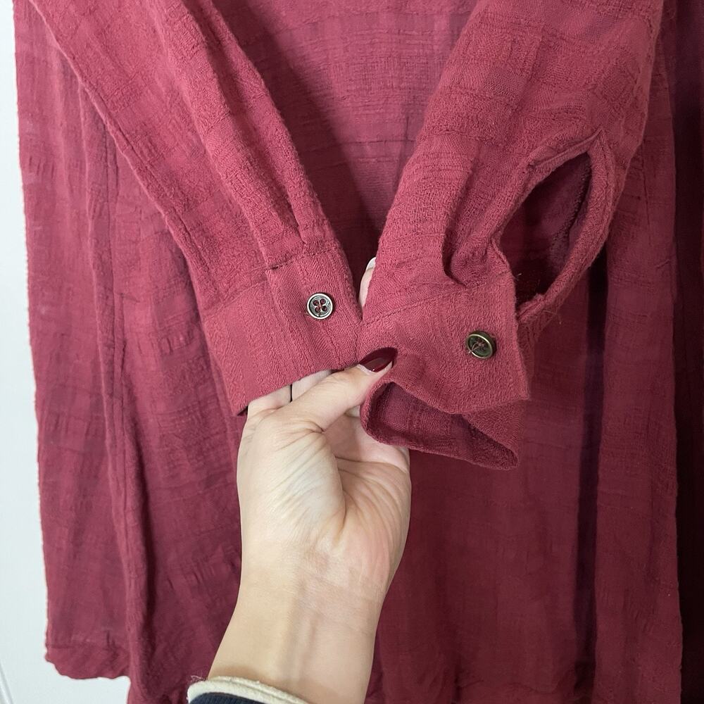 NEW! Anthropologie Holding Horses Maroon Harper long sleeve dress US 4 $148 - Picture 5 of 7